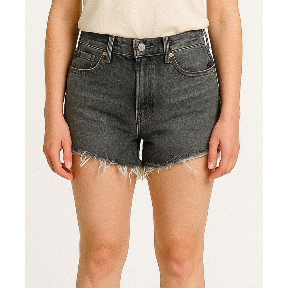 Y2K Levis Premium 501 Shorts Women's Size 32 Button Fly Raw Hem Denim Distressed